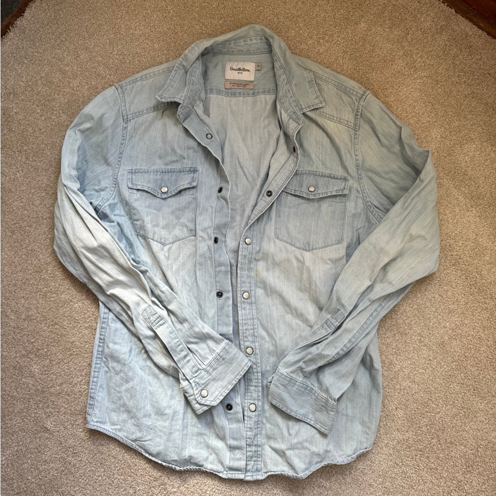 Goodfellow Men’s Denim Button Up Medium